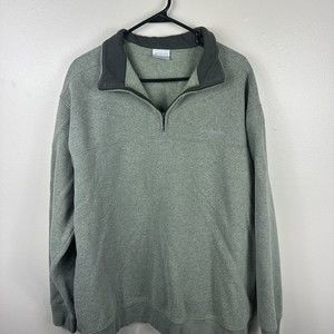 Columbia Men's Size XXL Pullover Sweater Quarter Zip  Cotton Gray Solid Classic